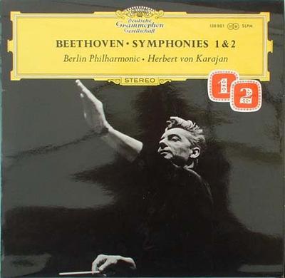 LP Record LUDWIG VAN BEETHOVEN - HERBERT VON  - Symphonies 1 & 2 138801SLPM Deutsche Grammo UK Classical Used