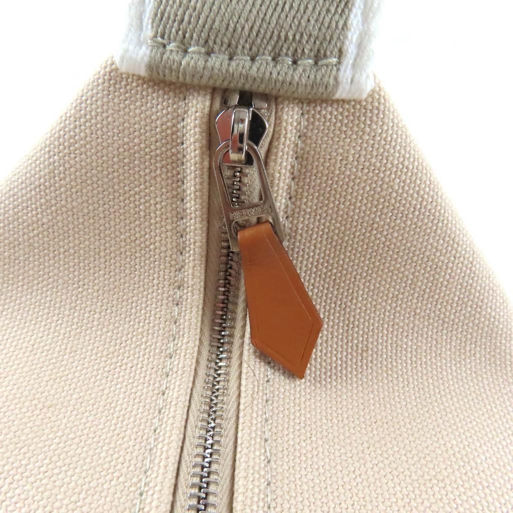 Makellose HERMES Tasche Bride a Black PM beige Baumwolle Damen Gebraucht