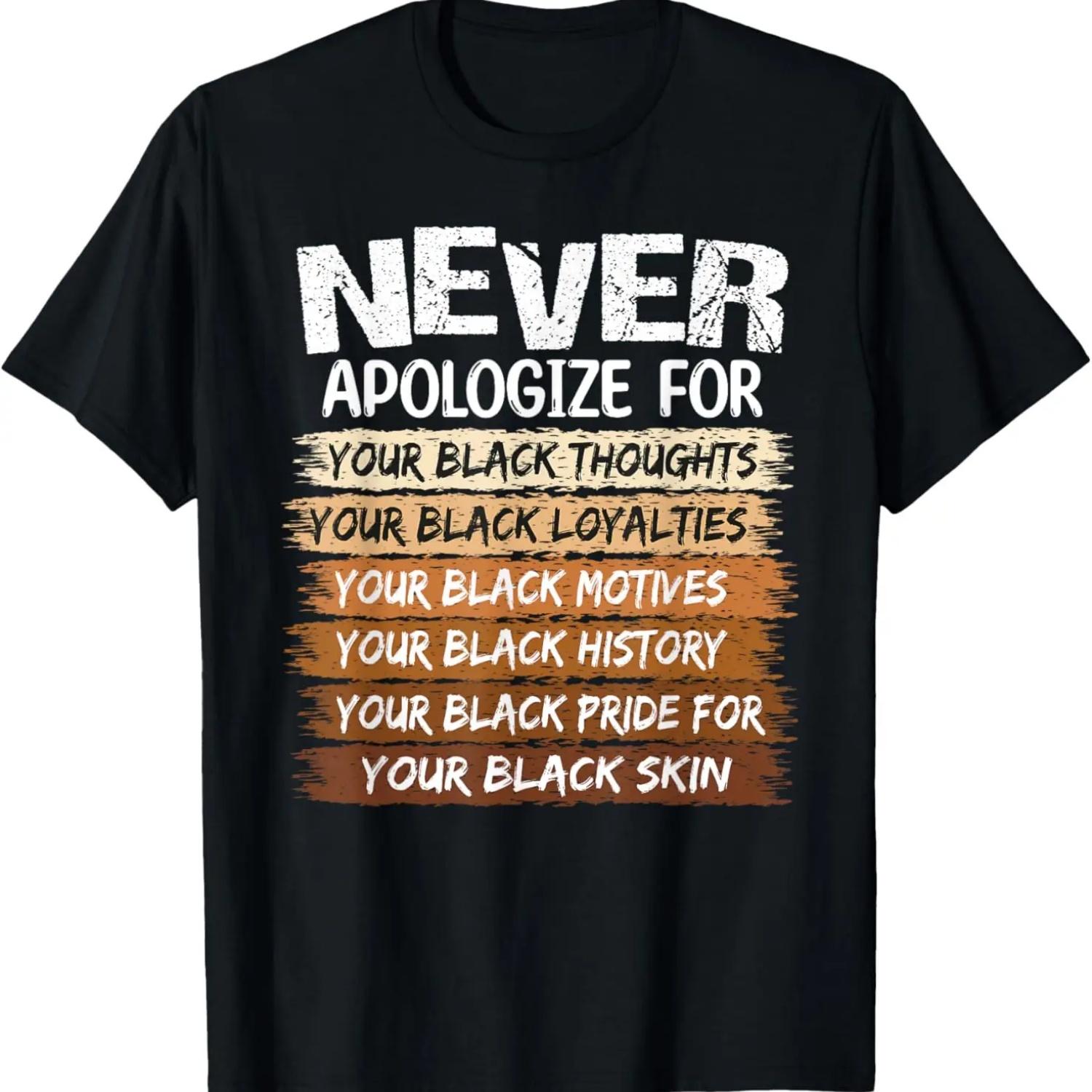 

Never Apologize For Your Black Thoughts, Motives, History T-Shirt S чёрный