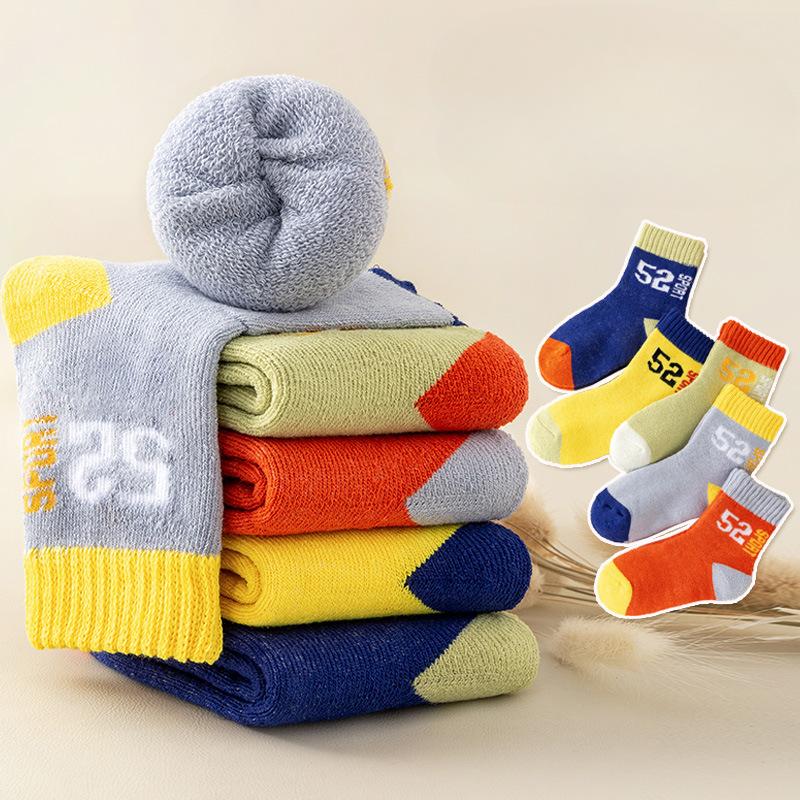 5 Pair/Set Autumn and Winter Children Boys Girls BabyThickened Warm Socks Cute Leisure Sports Socks 3 To12 Years Kids