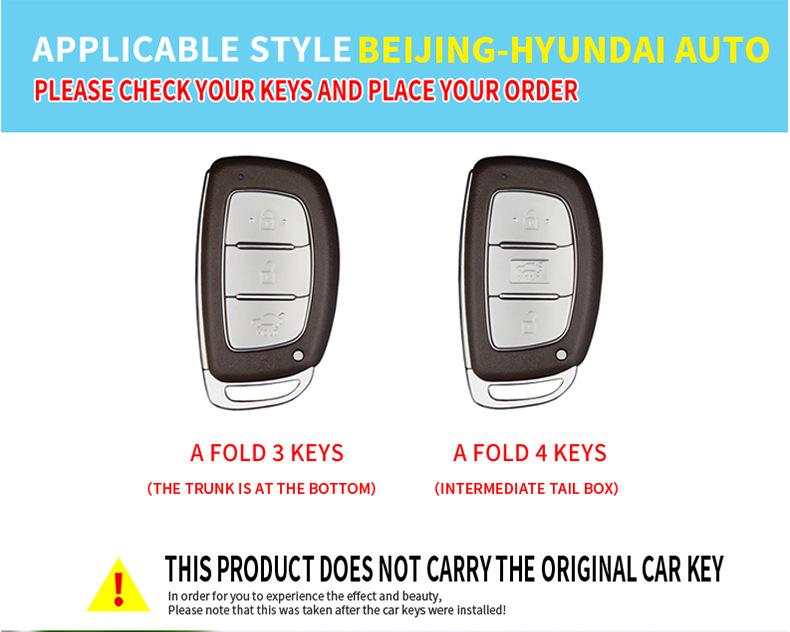 Premium Key Cover for Beijing Hyundai ix35, Lingdong, Mingtu, Langdong, Yuedong, Rena, and Festa