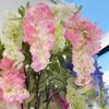 Artificial Wistaria with Green Leaves UV Resistant Fake Flower Decoration Indoor Outdoor Home Wedding Party Faux Flower Decor