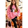 Girls' Halloween Casual Comfortable Soft Loose Pullover Sweatshirt and Leggings 2-Piece Set, New Autumn/Winter, Playful, Sweet and Cool Style