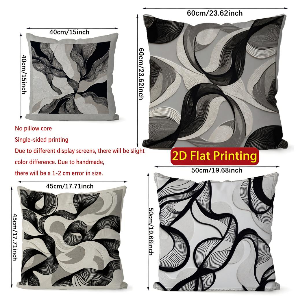 2D Abstract Wave Pattern Digital Print Pillow Covers Pattern Cushion Cover Suitable For Sofa Bedroom Car Pillow Cover