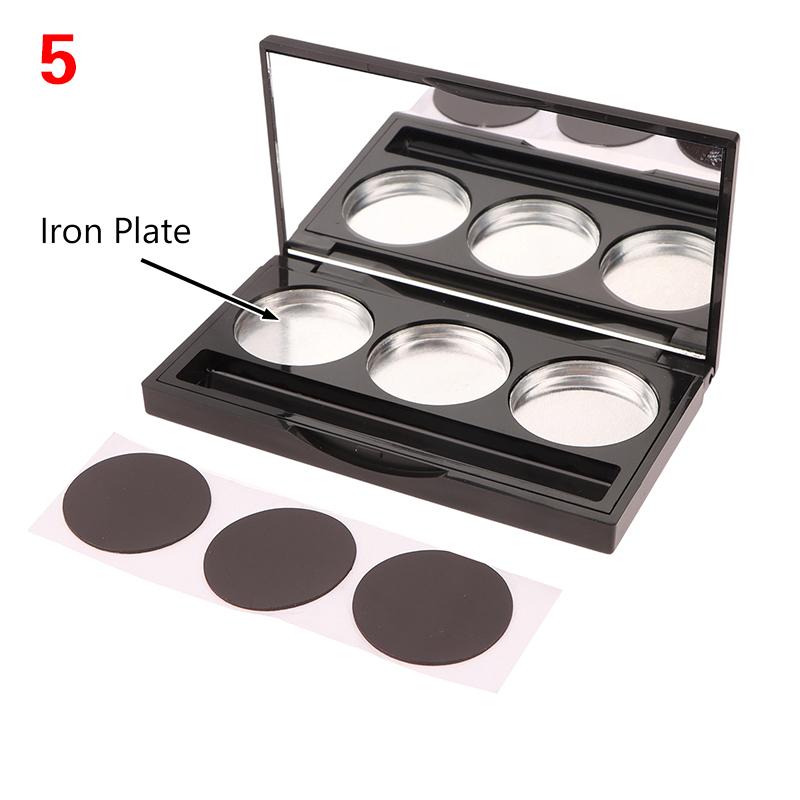 3 Grids Square Empty Eyeshadow Palette With Fixed Sticker&Aluminum Plate Plastic Cosmetic Container Clear Makeup Case