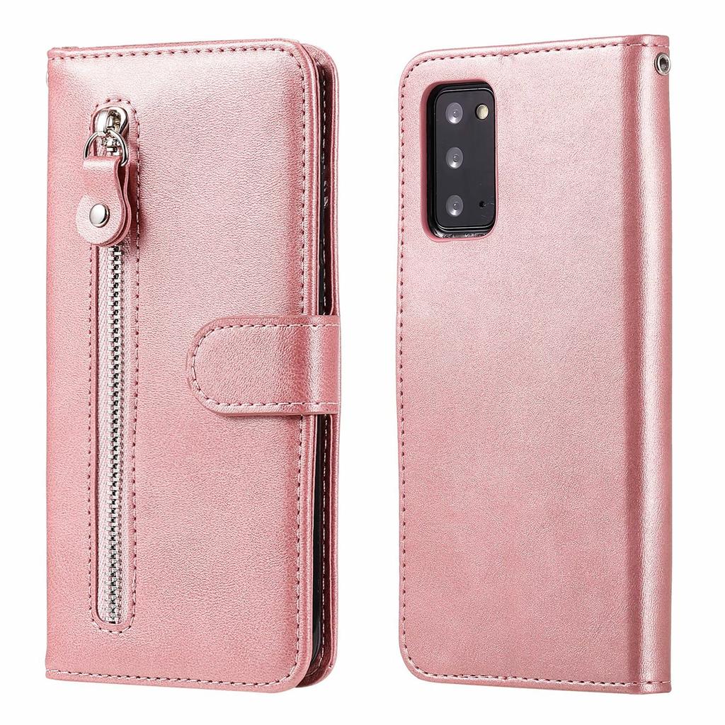 Applicable to iPhone15 leather case, Samsung Note20 calf pattern zipper wallet insert card holder protective case 14Pro