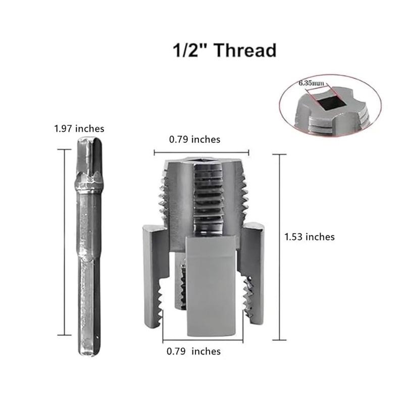 Electric Drill Pipe Threader: Internal & External Threads, 4/6 Point, 1/2+3/4 PPR Pipe Compatibility.