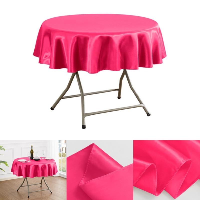 150/180/200cm Round Satin Tablecloth Bright Silk Tablecloth For Baby Shower Wedding Birthday Party Banquet Christmas Table Decor