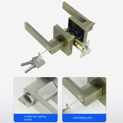 Poignée de porte intérieure avec cylindre de serrure/loquet Serrure à levier de porte Alliage d'aluminium Porte de salle de bain Chambre à coucher