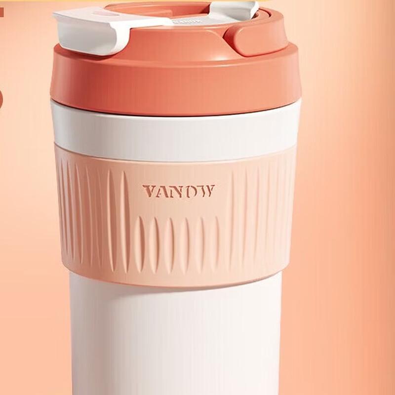 Vanow Portable Ceramic Lined Coffee Cup with Straw