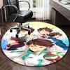 1pc Anime Design Volleyball Player Round Carpet - Office Chair Mat, Non-Slip Rug for Home Decor, Seasonal Gift, Suitable for Office, Living Room