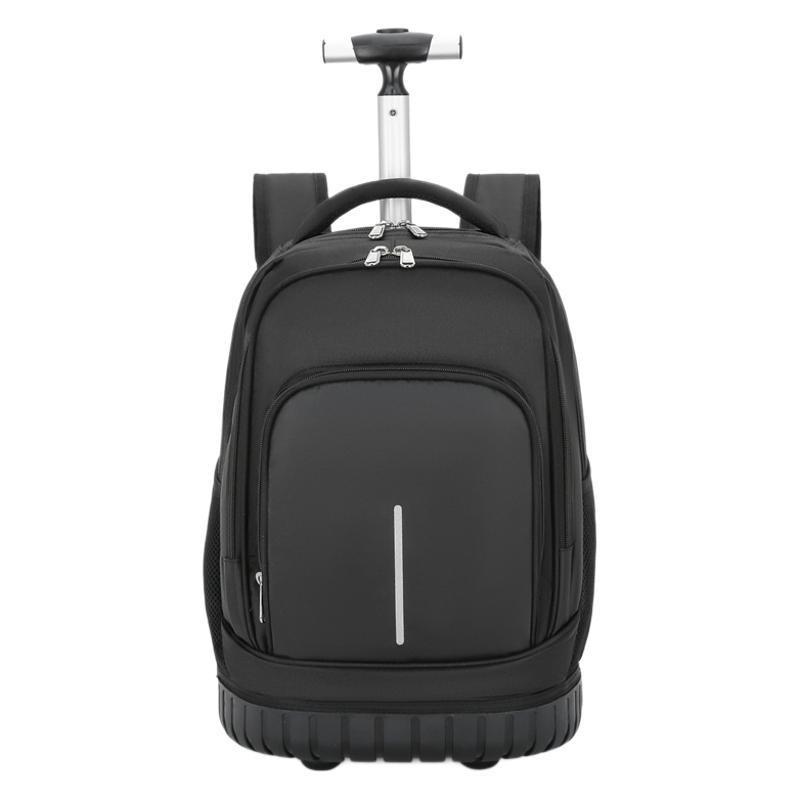 Unisex 18 Inch Wheeled Rolling Backpack for Students Travel Durable Luggage Bag