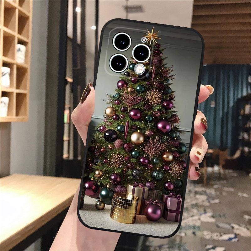 Phone Case Carcasa Funda For iPhone 17 Pro Max Air 16 15 14 13 Pro Max 15 16 Pro 15Plus Santa Christmas Tree Case
