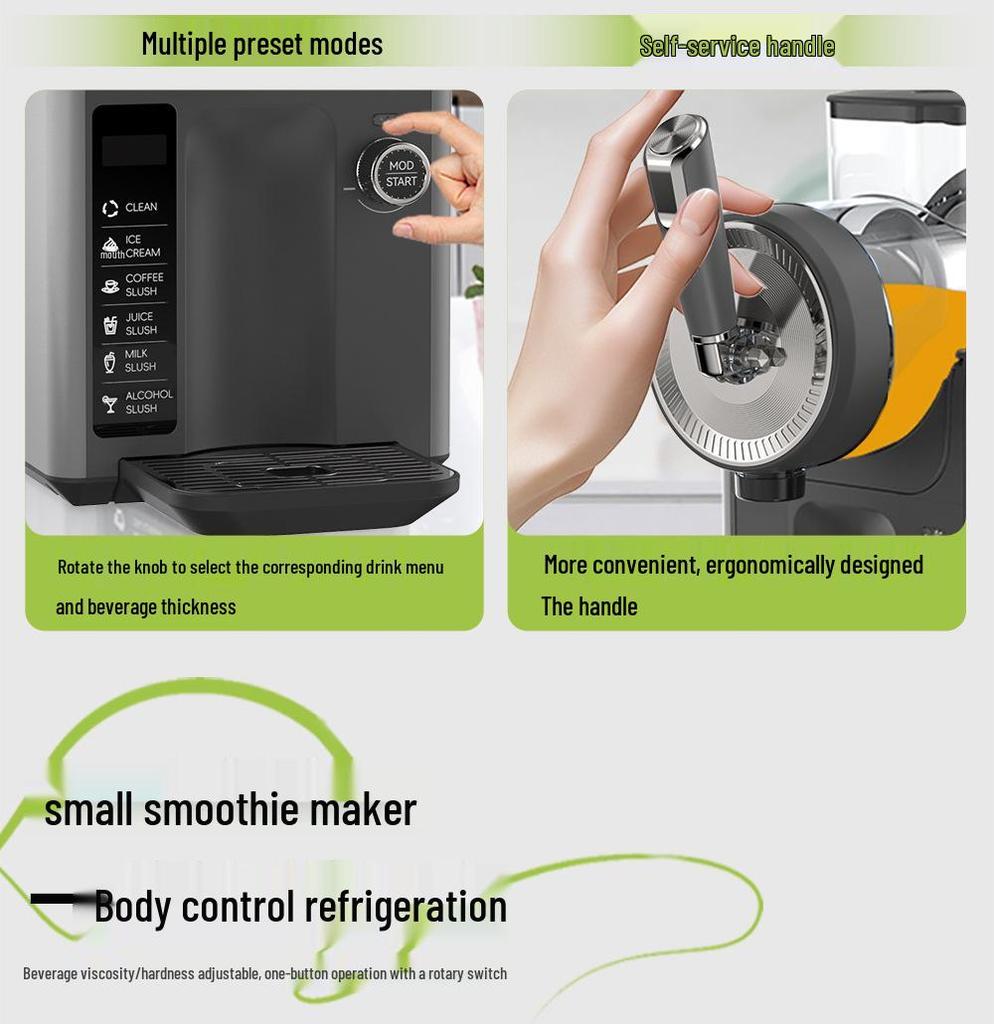 Kompakte Schnee-Schmelz- & Eismaschine: Multifunktionale Selbstreinigung für Milchshakes, Smoothies & Slush-Eis.
