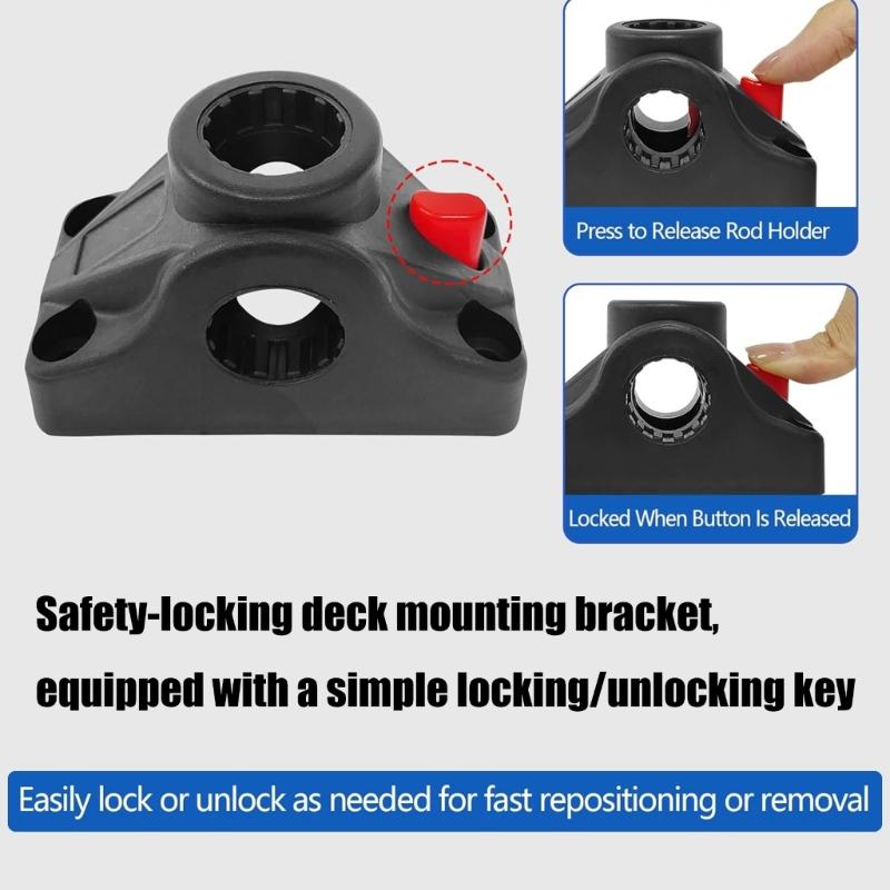 360 Degree Rotating Fishing Rod Holder Kayak Boats Fishing Fix Poles Mount Base Outdoor Fishing Equipment Enduring