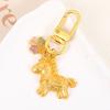Zinc Zinc Alloy Gold Pony Keychain Chinese Style Zodiac Pony Bag Pendant Retro Horse Key Ring  Birthday Gift