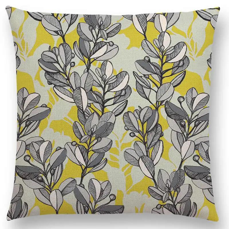 Home Decor Floral &amp; Leafy Patterns Pillow Covers Pattern Cushion Cover Suitable For Sofa Bedroom Car Pillow Cover