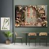 2D Vintage Door Floral Tapestry, Pink Rose Arch Backdrop for Wedding, Bridal Shower, Engagement & Photoshoot