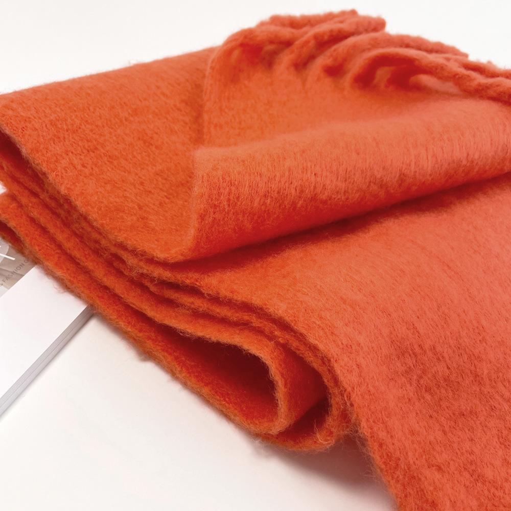 Solid Color Mohair Scarf Vacuum Packaging Autumn and Winter Shawl To Keep Warm