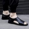 Large Size Leather Sandals Men's Cowhide New Casual Men's Shoes Summer Wear Roman Shoes Soft Sole Non-slip Beach Shoes