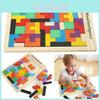 Colorful Wooden Tetris Building Block Puzzle For Educational Preschool Playtime