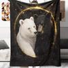 1Pc Cartoon Print Flannel Blanket, High Quality Comfortable for All Seasons, Home Decor, Warmth and Comfort, Perfect for Christmas Birthday Gift
