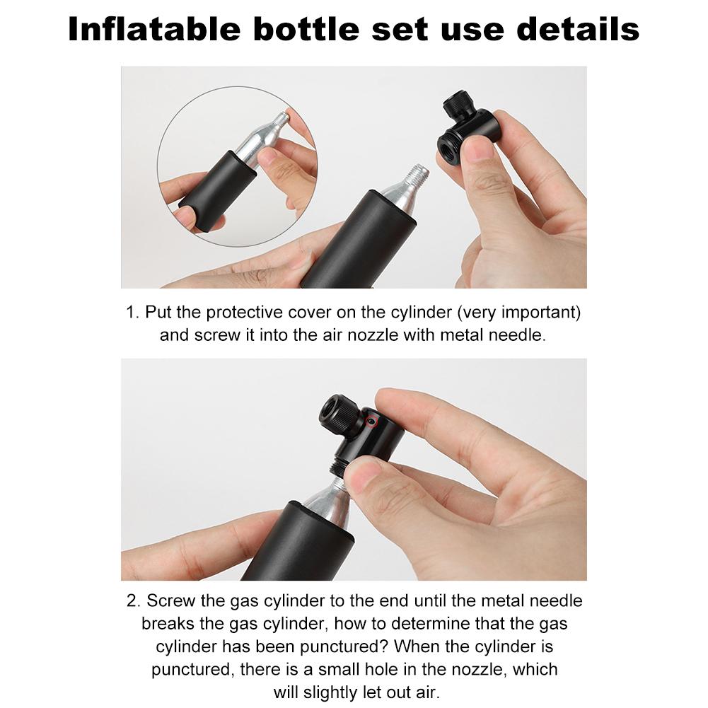 Air CO2 Inflator with Tire Repair Set Schrader & Presta Valve Portable Tire Inflator Aluminum Alloy Bicycle Accessories