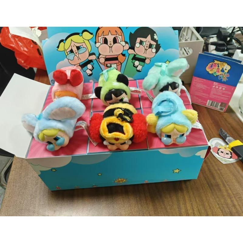 Crybaby Powerpuff Girl Series Plush Doll Keychain Bags Pendant Room Decoration Birthday Gift Mysterious Box Kid Toy