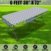 Waterproof Table Cover Rectangle | Elastic Fitted Tablecloths 6 Foot | Outdoor Table Cloth Polyester