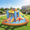 5 In 1 Bouncy Castle for Children, Inflatable Bounce House with Dual Slides, Pool, Climbing Wall, Water Cannons, Blower
