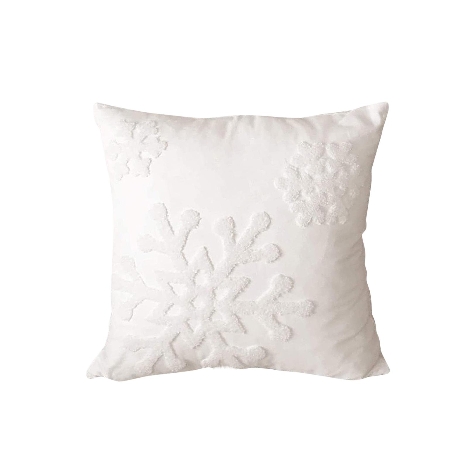 

1pc Embroidered Snowflake Pillowcase, Towel Embroidered Christmas Pillowcase One Size