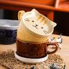 300ml Cute Ceramic Cat Coffee Mug with Lid,Kawaii Coffee Mugs or Tea Cups for Cat Lovers,Funny Novelty Cat Breakfast Mugs for Gift