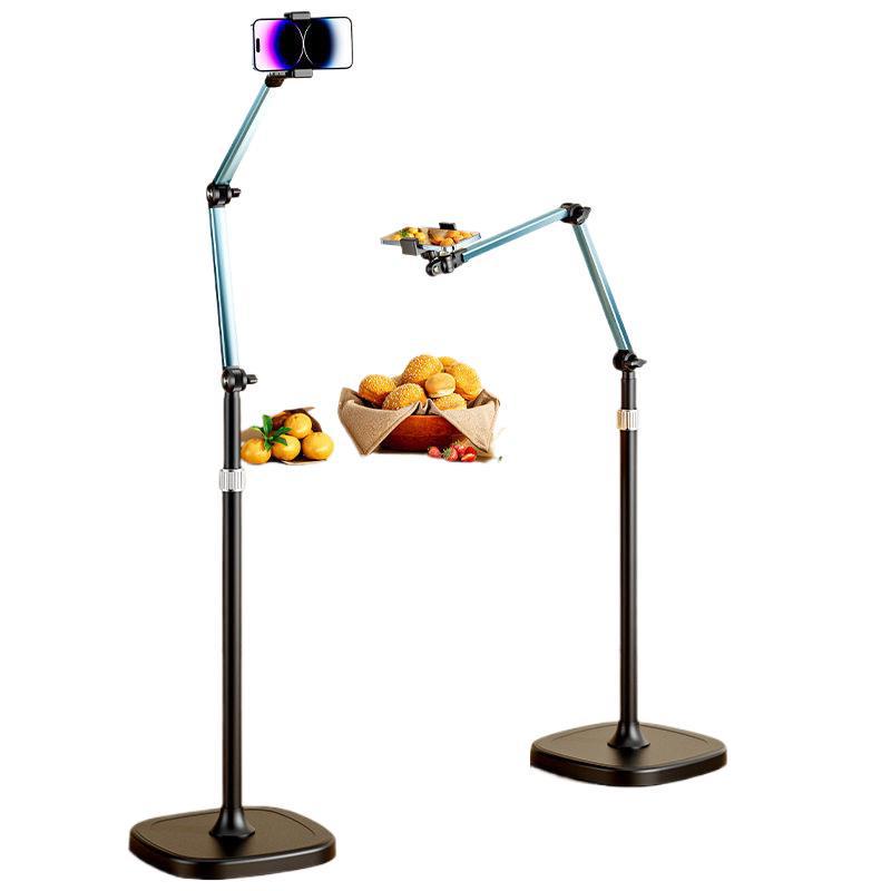 360° Rotating Floor-Standing Phone Holder for Live Broadcasts – Multifunctional Overhead Stand