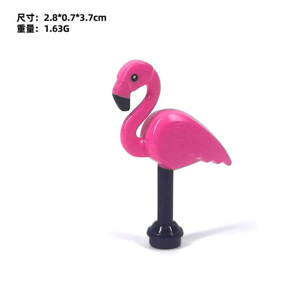 Small Particle Building Block Splicing Land Flying Animal Flamingo Flamingo 57798 Parts Ornament Toy