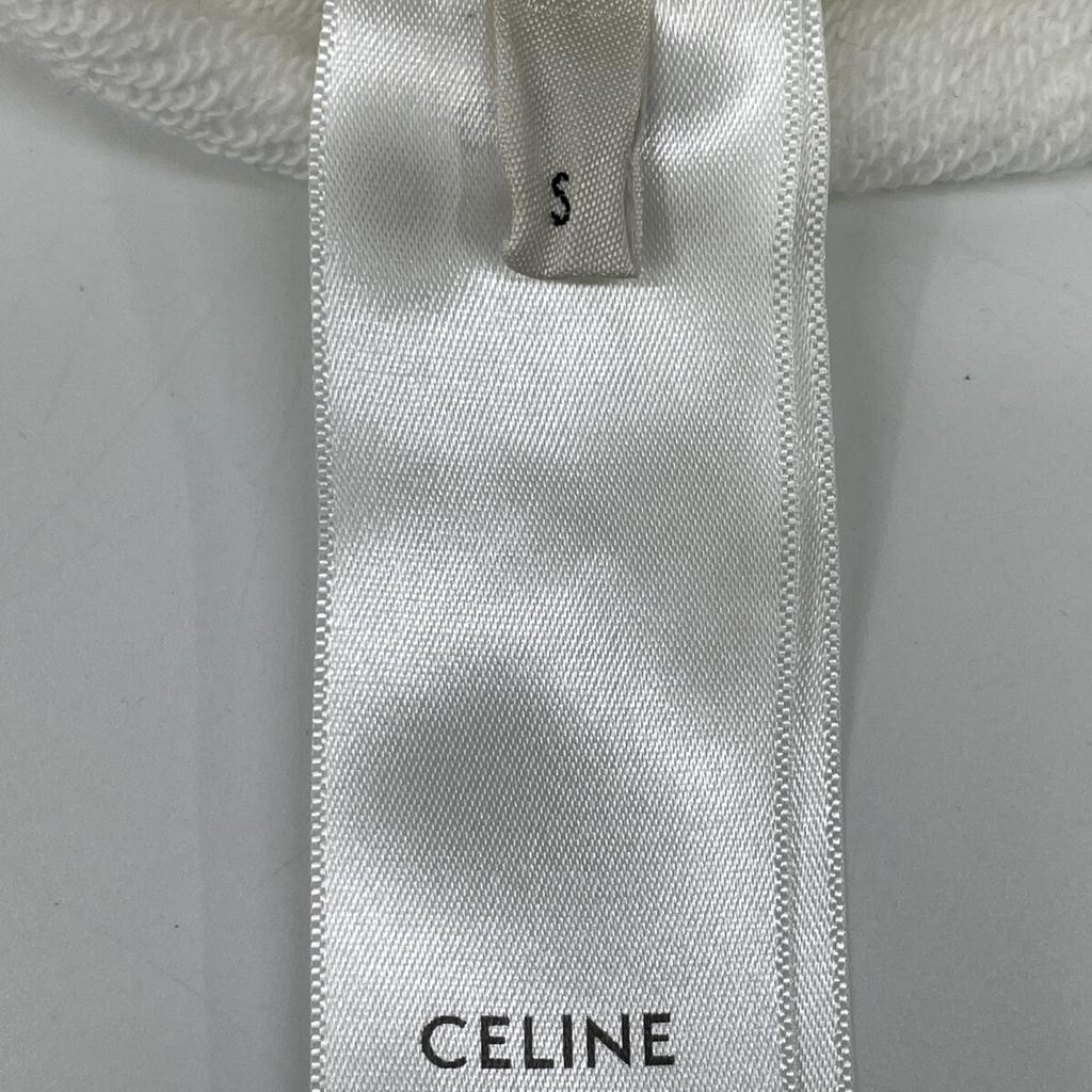 CELINE White 2Y668670Q Sweatshirts Hoodie Oversized Shirt tops S whiteUsed