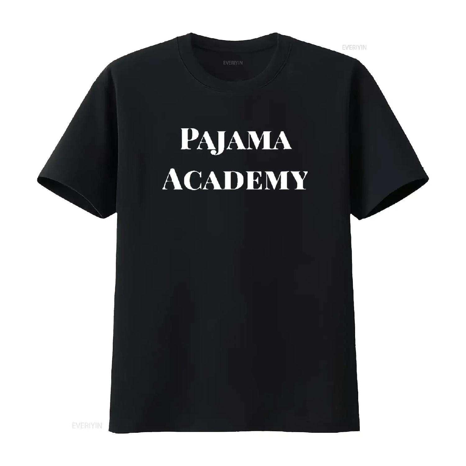 

Mens Pajama Academy Round Neck T Shirt Black Small vintage Washed Soft Comfortable graphic streetwear designer clothes S