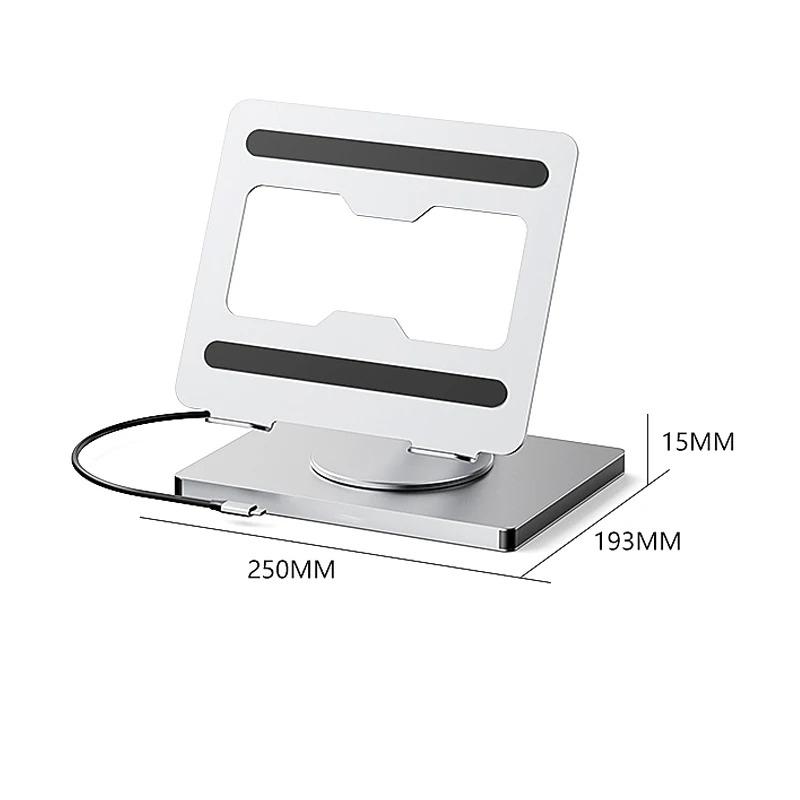 Foldable Laptop Stand with USB Hub Card Reader RJ45 Universal Bracket Holder 360° Rotatable Universal Bracket Holder