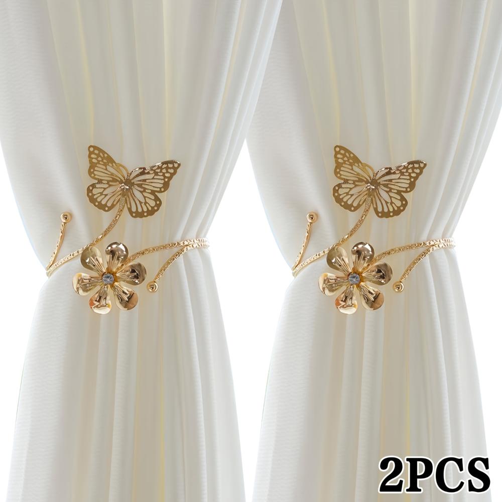 Neue Metall Schmetterling Blume Vorhanghalter Kein Bohren Verstellbare Hängeseile Für Wohnzimmer Schlafzimmer Vorhang Deko Zubehör