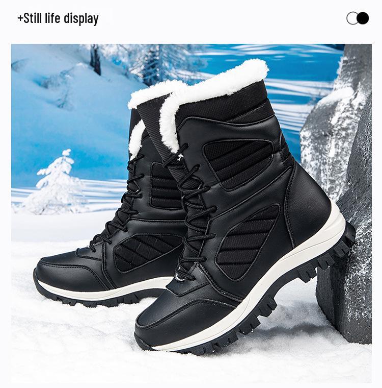 Γυναικείες Αδιάβροχες Μπότες Χιονιού με Ψηλό Πάτο, με Φλις Επένδυση για Ζεστασιά, Χοντρή Σόλα, Μεγάλα Μεγέθη, Χειμερινά Αθλητικά Παπούτσια Εξωτερικού Χώρου