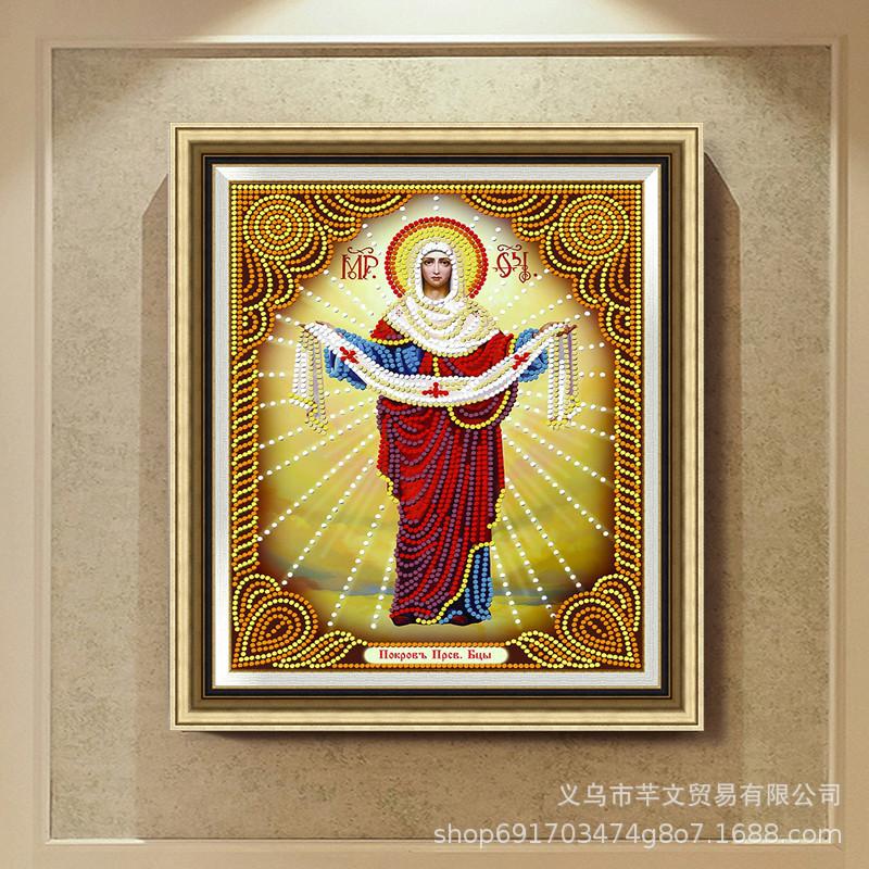 Diy5D Diamond Painting New, Religious Figure Madonna Bright Diamond Sticker, Cross Diamond Embroidery