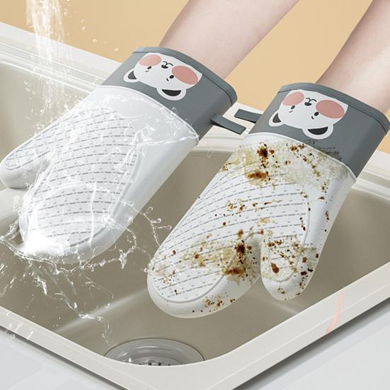 1 Stück Isolierhandschuh Hitzebeständig Rutschfest Cartoon Verbrühschutz Silikongel Mikrowellenofen Backhandschuh für Bäckerei