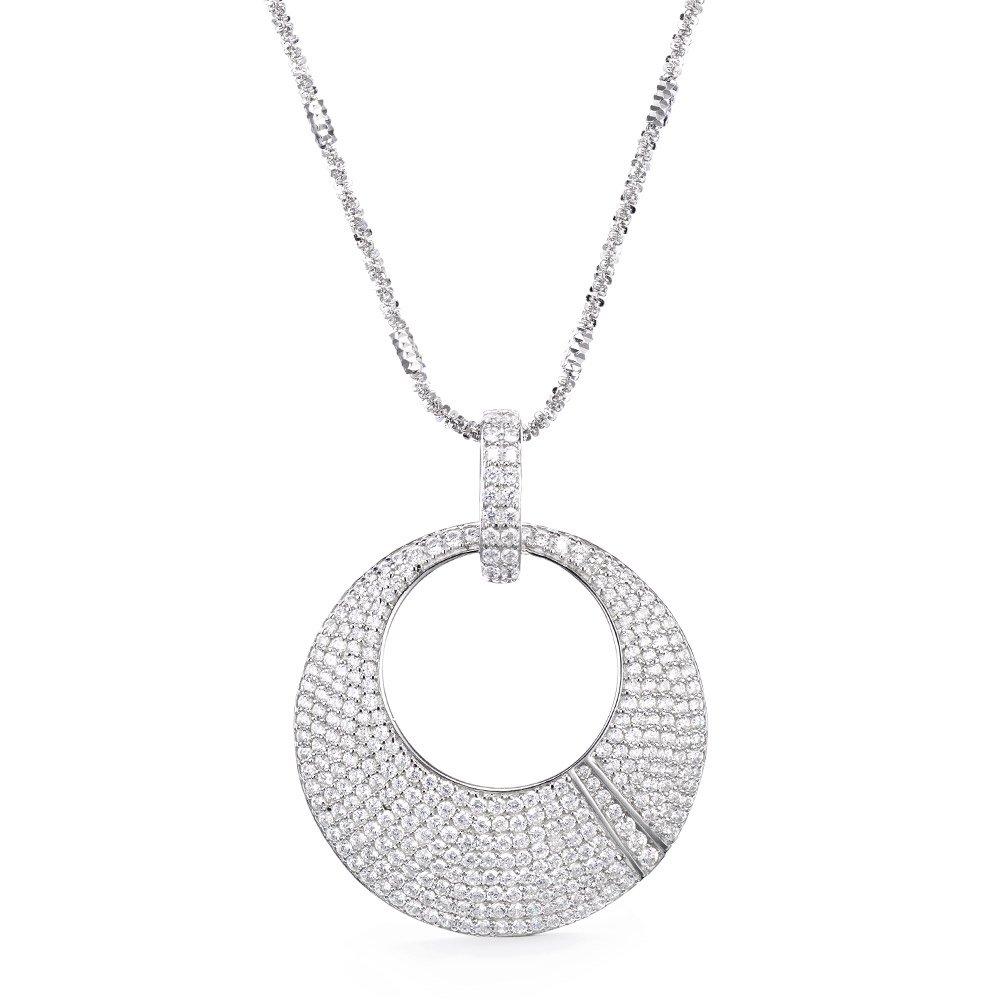 

Gift from New York Necklace for Platinum Great Gift for Party Women, 3.30ct, Finish, Hypoallergenic, Women, платиновий