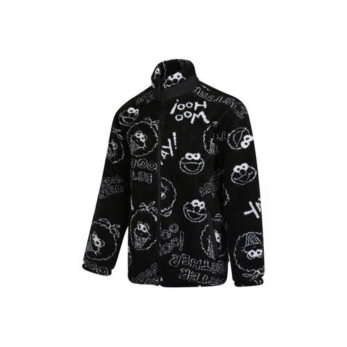 adidas neo x Sesame Street Fleece Long-Sleeve Jacket Unisex Couple Style Black XS чёрный