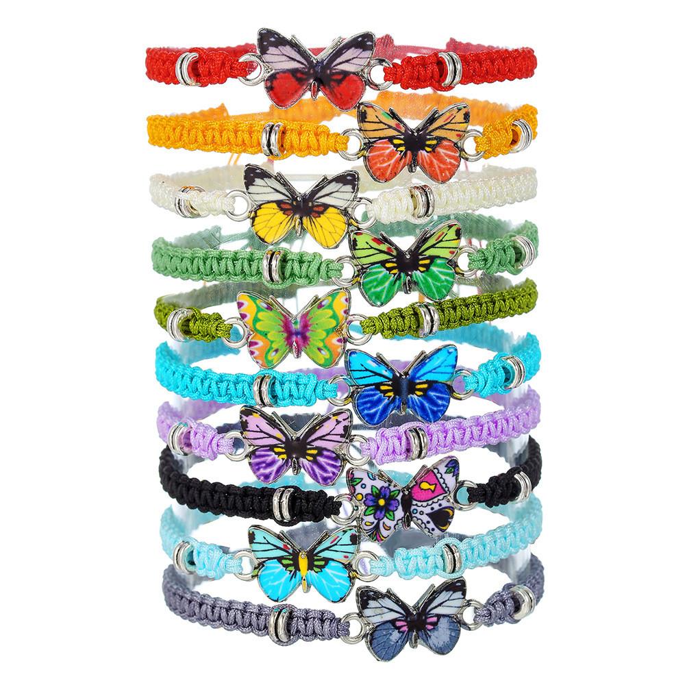 Butterfly Charm Bracelet For Women Girls Handmade Adjustable Jewelry Gift For Travel Souvenir