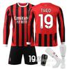 2425 AC Milán Domácí Dlouhý Rukáv Dres Set 9 Giroud 10 Leo 19 Olympiáda 11 Ibrahimović Kaka Nohy