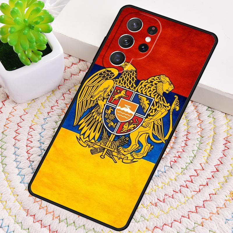 Armenia Coat Of Arms Flag Phone Case for Samsung Galaxy note 10 pro S26 Ultra S23 S24 FE S25 S21 S22 PLUS shockproof Cove