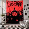 Wall TapestryDoors Art Hanging Cloth Decorative Background Cover for Room Decoration
