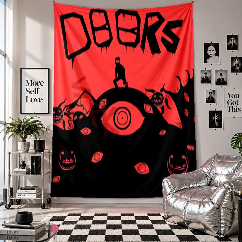 Wall TapestryDoors Art Hanging Cloth Decorative Background Cover for Room Decoration