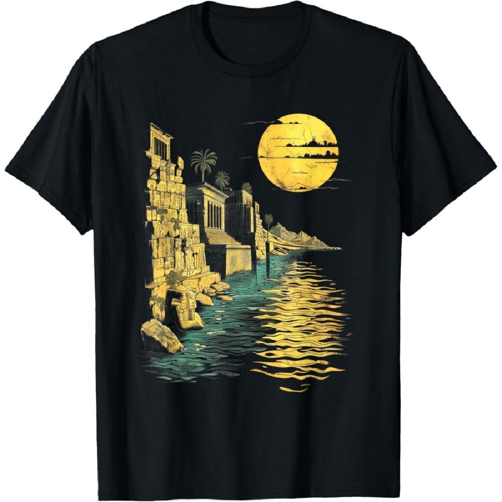 

Ancient Egypt Nile River Temples Egyptian temple T-Shirt S