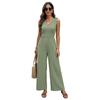 Women Jumpsuits 2026 Casual Sleeveless V Neck Wide Leg Jumper Romper Beach Vacation Clothes Summer One Piece Outfits
